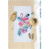 VEVİEN HOME Summer Flamingo Dijital Baskılı 75x150 Cm Plaj Havlusu Flamingo1 70 X 140