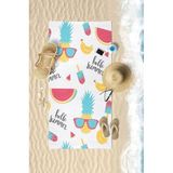 VEVİEN HOME Summer Fruity Dijital Baskılı 75x150 Cm Plaj Havlusu Beyaz 70 x 145
