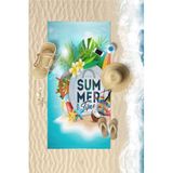 VEVİEN HOME Summer Time Dijital Baskılı 75x150 Cm Plaj Havlusu Mavi 70 x 145