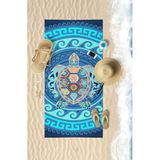 VEVİEN HOME Water Turtle Dijital Baskılı 75x150 Cm Plaj Havlusu Mavi 70 X 140