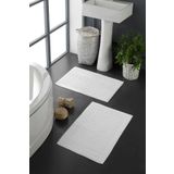 VEVİEN HOME%100 Pamuklu Ayak Havlusu 2 Parça 50x70 Cm Beyaz Beyaz 50 x 70