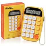 VEWINGL Hesap Makinesi, Sarı Hesap Makinesi Sevimli 10 Haneli Büyük LCD Ekran ve Düğmeler, Günlük Yaşam ve Temel Ofis Çalışmaları için Harika Büyük LCD Ekranlı Hesap Makinesi