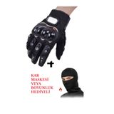 VEX Outdoor Uzun 3 Mevsim Korumalı Eldiven Siyah Motosiklet Eldiveni EN13594 Sertifikalı Yasaya Uygun HEDİYELİ