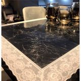 vexillum Şeffaf Pvc Dantelli 1.2mm Masa Örtüsü | Masa Pedi | Koruyucu Mika | Asetat Masa Örtüsü Çalışma Masa - 120 x 80 cm