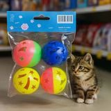 Vexor 4'Lü Çıngıraklı Top Kedi Oyuncağı