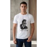 Vexor Erkek Atatürk Baskılı Tişört Kısa Kollu Bisiklet Yaka T-Shirt - Beyaz - XS