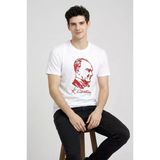 Vexor Erkek Atatürk Baskılı Tişört Kısa Kollu Bisiklet Yaka T-Shirt - Beyaz