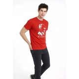 Vexor Erkek Atatürk Baskılı Tişört Kısa Kollu Bisiklet Yaka T-Shirt - Kırmızı