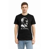 Vexor Erkek Atatürk Baskılı Tişört Kısa Kollu Bisiklet Yaka T-Shirt - Siyah