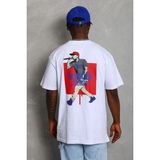 Vexor Erkek Baskılı Tişört Kısa Kol Bisiklet Yaka Oversize T-Shirt - Beyaz - 00-Beyaz - 2XL