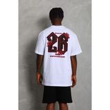 Vexor Erkek Baskılı Tişört Kısa Kol Bisiklet Yaka Oversize T-Shirt - Beyaz - 00-Beyaz - M
