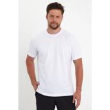 Vexor Erkek Düz Penye Tişört Bisiklet Yaka Kısa Kol Regular Fit T-Shirt - Beyaz - 00-Beyaz - M