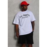 Vexor Erkek Kısa Kol Tişört Bisiklet Yaka Kanat Baskılı Oversize T-Shirt - Beyaz - 00-Beyaz