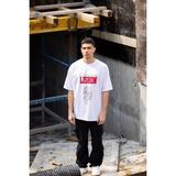 Vexor Erkek Kısa Kol Yazlık Tişört Bisiklet Yaka Baskılı Oversize T-Shirt - Beyaz - 00-Beyaz - 2XL