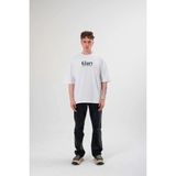 Vexor Erkek Kısa Kol Yazlık Tişört Bisiklet Yaka Baskılı Oversize T-Shirt - Siyah - 00-Beyaz