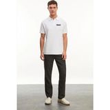 Vexor Erkek Polo Yaka Düğmeli Tişört Pike Baskılı T-Shirt - Beyaz - 00-Beyaz - 2XL