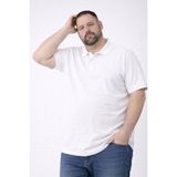 Vexor Erkek Polo Yaka Düğmeli Tişört Pike Kumaş Battal Beden Kısa Kol T-Shirt - Beyaz - 00-Beyaz - 2XL