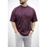 Vexor Erkek Premium Tişört Osy Yumuşak Dokulu Yıkamalı Oversize T-Shirt - Bordo