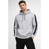 Vexor Erkek Şeritli Kapüşonlu Sweatshirt Oversize 3 Iplik Pamuklu - Beyaz