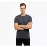 Vexor Erkek T-Shirt Bisiklet Yaka Slim Fit Dar Kesim Likralı Tişört Günlük Basic Body - Füme