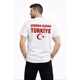 Vexor Erkek Türkiye Ay Yıldız Baskılı Taraftar Forma T-Shirt - Beyaz