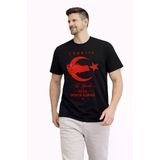 Vexor Erkek Türkiye Ay Yıldız Baskılı Taraftar Forma T-Shirt - Siyah
