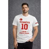 Vexor Erkek Türkiye Baskılı Tişört 2026 Dünya Kupası Taraftar Forma T-Shirt - Beyaz