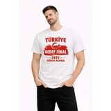 Vexor Erkek Türkiye Baskılı Tişört Ay Yıldız 2026 Dünya Kupası Taraftar Forma T-Shirt - Beyaz
