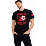 Vexor Erkek Türkiye World Cup 2026 Baskılı Tişört Futbol Temalı Forma T-Shirt - Siyah - 2XL