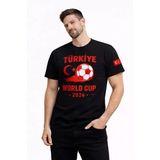 Vexor Erkek Türkiye World Cup 2026 Baskılı Tişört Futbol Temalı Forma T-Shirt - Siyah