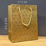 Vexor Gold Geometrik Desenli Orta Boy Karton Hediye Çantası