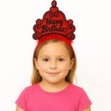 Vexor Kırmızı Happy Birthday Doğum Günü Prenses Tacı