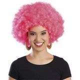 Vexor Pembe Renk Kıvırcık Afro Bonus Parti Peruğu