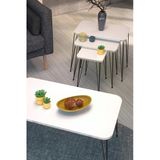 Vexor Zigon Sehpa Kr Ve Orta Sehpa Kr Set Siyah Ayak Beyaz Tel 1102