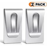 VEXORA GLOBAL Para Klipsi (Money Clip) – Nakit ve Kredi Kartı Için, Paslanmaz Çelik, Slim & Hafif Tasarım - 2 Pack