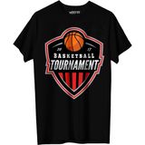 Vexshirt Erkek Basketbol Temalı Regular Tişört - 2XL - Siyah