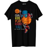 Vexshirt Erkek Basketbol Temalı Regular Tişört - XL - 001-Siyah
