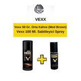 vexx maestro 50 Gr . Orta Kahve Saç Tozu Topik + 100 Ml. Sabitleyici Sprey