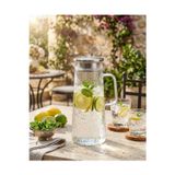 Veyla Style Isıya Dayanıklı Vakumlu Çelik Kapaklı Borosilikat Cam Sürahi 1,3 Lt