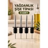 Veylora34 4 Adet Yağdanlık Şişe Tıpası – Paslanmaz Çelik Akıtıcı Uç, Silikon Tıpalı Şişe Dökücü