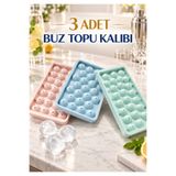 Veylora34 Pratik ve Şık 33’lü Küre Yuvarlak Buz Kalıbı - Küre Buzluk 33’lü Buz İçecek Küpü Kalıbı (3 adet ).