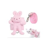 Veyron Home Peluş Ayıcıklı Göğüs Tasması ve Gezdirme Kayışı Seti Kedi ve Küçük Irk Köpek Tasması