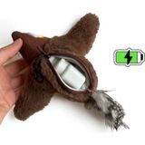 Veyron Pet Veyronpet Şarjlı Peluş Uçan Kuş Kedi Oyuncağı USB Şarjlı Kanat Çırpan Sesli Interaktif Oyuncak