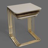 Veys Gold Üçlü Zigon Sehpa Krckr