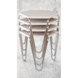 Veys Sehpa 4 LÜ NİKEL KROM PİRAMİT ZİGON SEHPA - WHITE