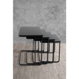 Veys Sehpa Veys Statik Vegas Modern Zigon Sehpa MDF ve Metal Malzemeden 4 Adet 45x41 cm Boyutlarında - Siyah