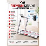 VFit By Premium Delux Koşu Bandı 20 Kademe Eğim Brushless Katlanabilir 15 Km/S Bluetooth Özellikli Beyaz Koşu Bandı