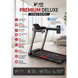 VFit By Premium Delux Koşu Bandı 20 Kademe Eğim Brushless Katlanabilir 15 Km/S Bluetooth Özellikli Siyah Koşu Bandı