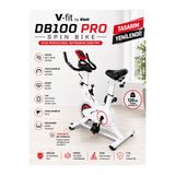 VFİT Db100 Pro Beyaz Spin Bike Elden Nabız Ölçer Direnci Ayarlanabilir Sessiz Çalışır, Beyaz