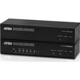 VGA Dual View Cat 5 KVM (Keyboard/Video Monitor/Mouse) Mesafe Uzatma Cihazı, Ses (hoparlör ve mikrofon) bağlantı desteği